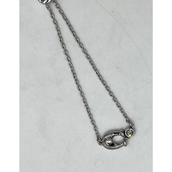 COACH Chubby C Logo Crystal Charm Signature Women’s Slider Bolo Bracelet New - Picture 8 of 8